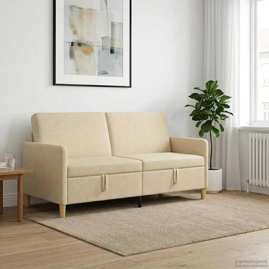 Sofa avec rangement Crème 172 x 78 x 87 cm Polyester - 3