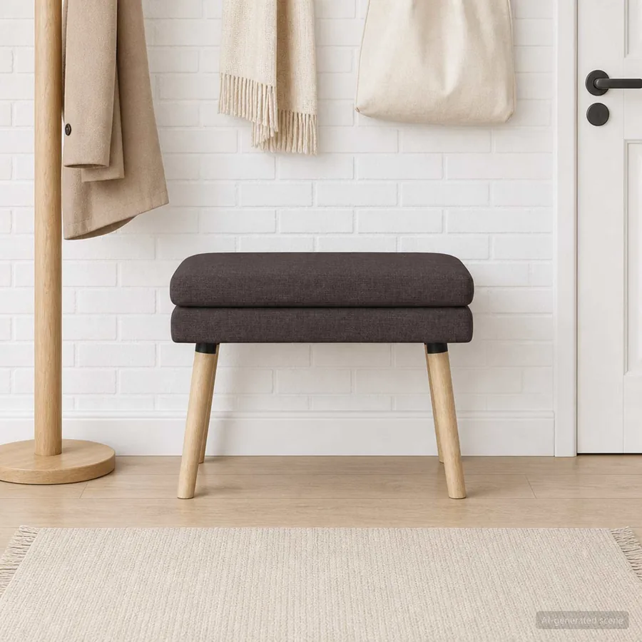 Banc à double couche Marron foncé 60 x 40 x 46 cm Tissu