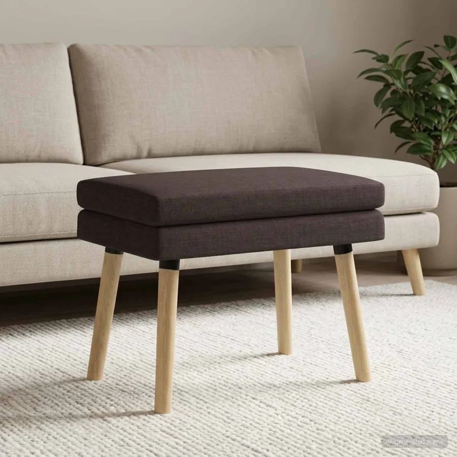 Banc à double couche Marron foncé 60 x 40 x 46 cm Tissu - 3