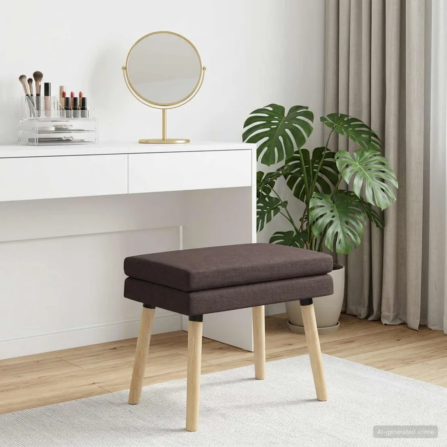 Banc à double couche Marron foncé 60 x 40 x 46 cm Tissu - 4