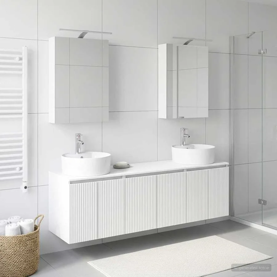 Ensemble d'armoire de salle de bain 5 pcs Blanc - 4