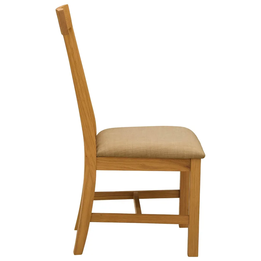 Chaise de salle à manger 2 pcs Bois de chêne massif Beige - 4