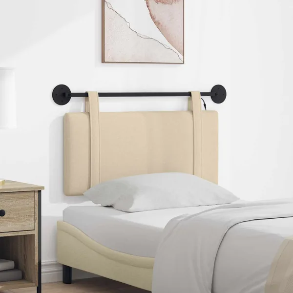 Tête de lit suspendue Avec lumière LED Crème Tissu