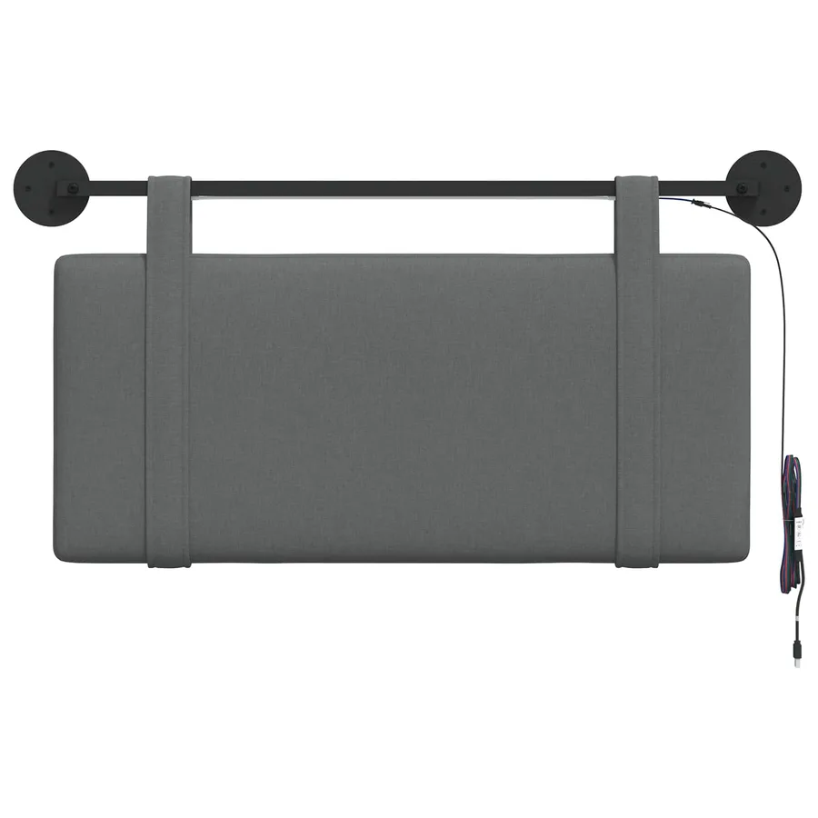 Tête de lit suspendue Avec lumière LED Gris foncé Tissu - 6