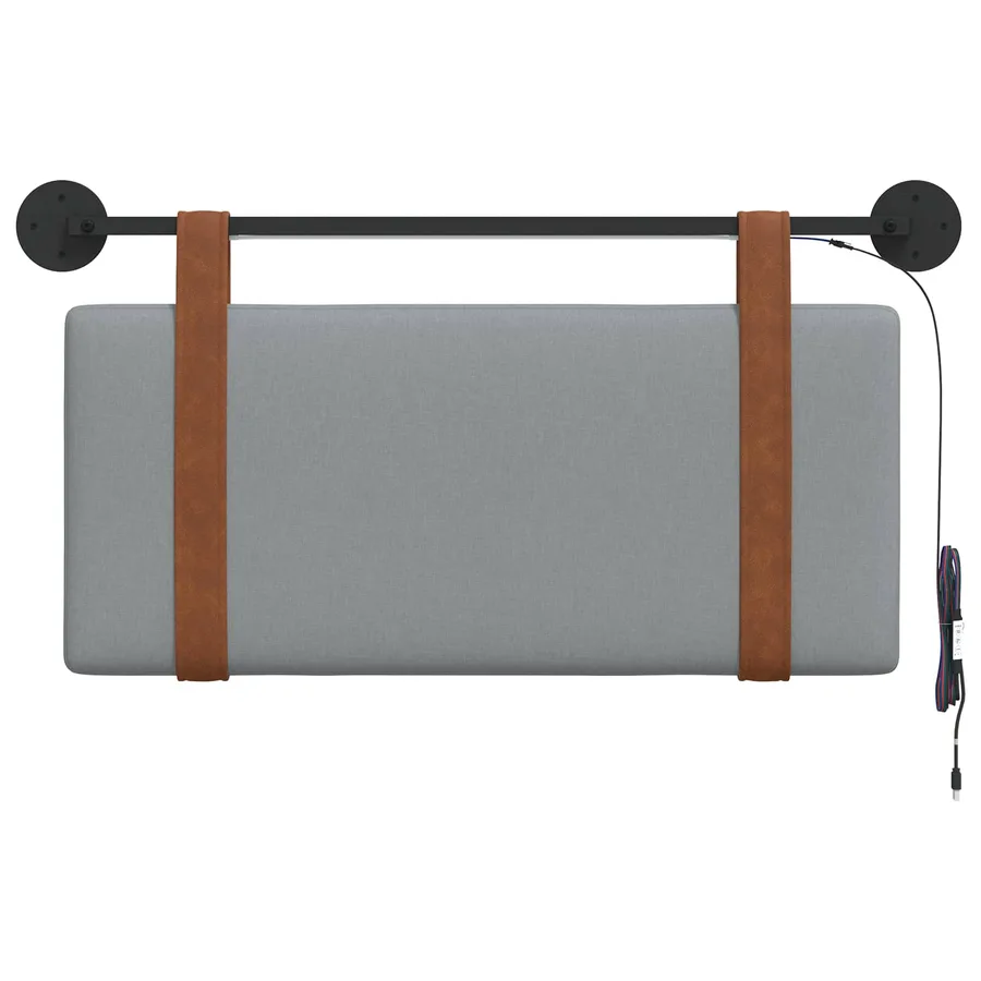 Tête de lit suspendue Avec lumière LED Gris clair PU antique - 6