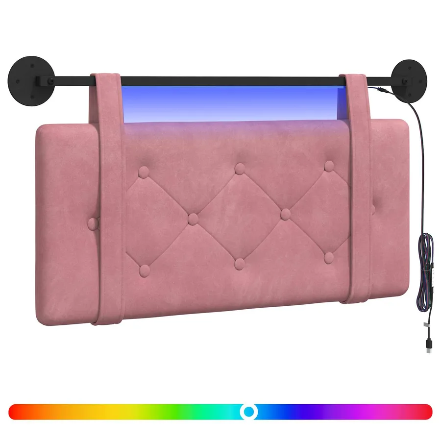 Tête de lit suspendue Avec lumière LED Rose Velours - 2