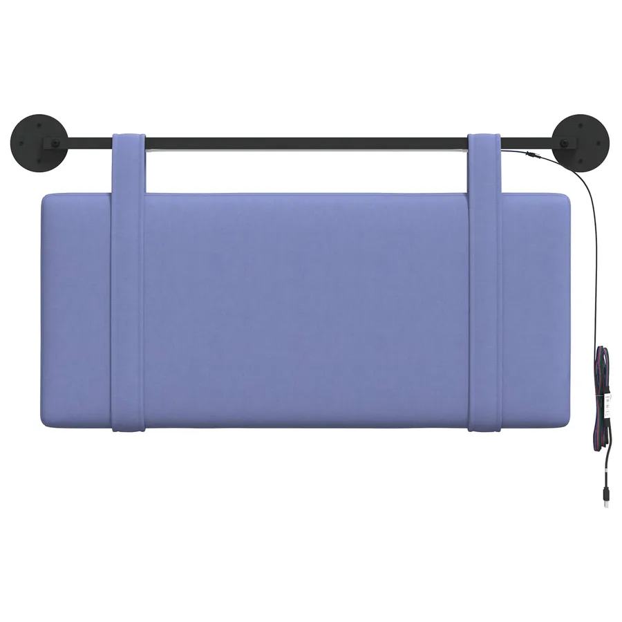 Tête de lit suspendue Avec lumière LED Bleu denim Tissu - 6