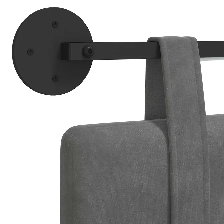 Tête de lit suspendue Avec lumière LED Gris foncé Velours - 10