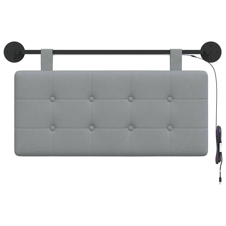 Tête de lit suspendue Avec lumière LED Gris clair Tissu - 6
