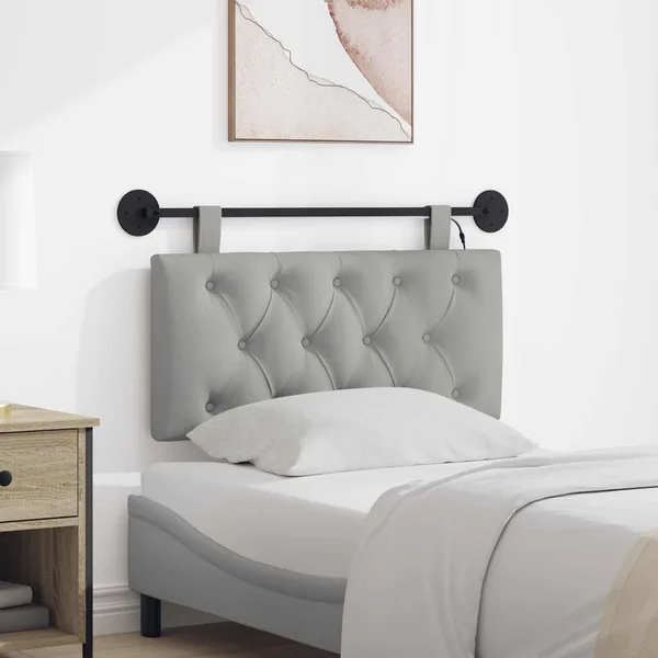 Tête de lit suspendue Gris nuage Tissu