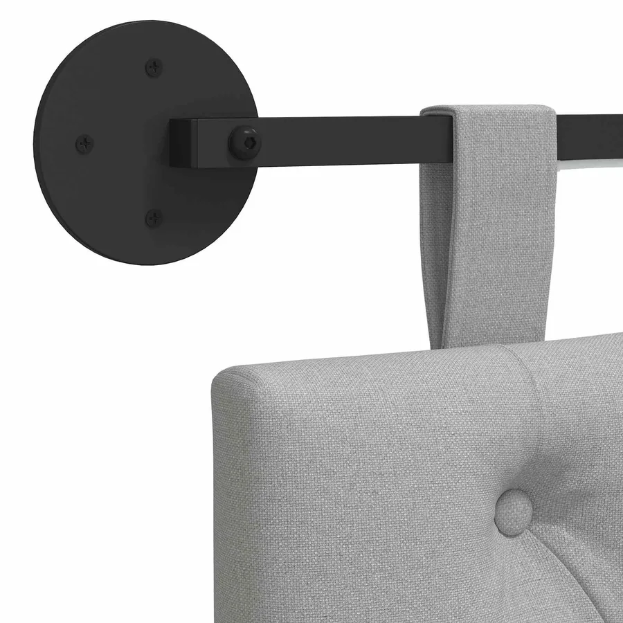 Tête de lit suspendue Gris nuage Tissu - 10