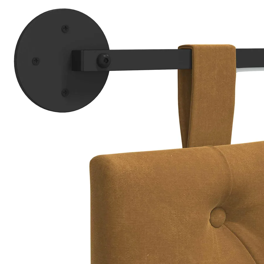 Tête de lit suspendue Avec lumière LED Marron Velours - 8