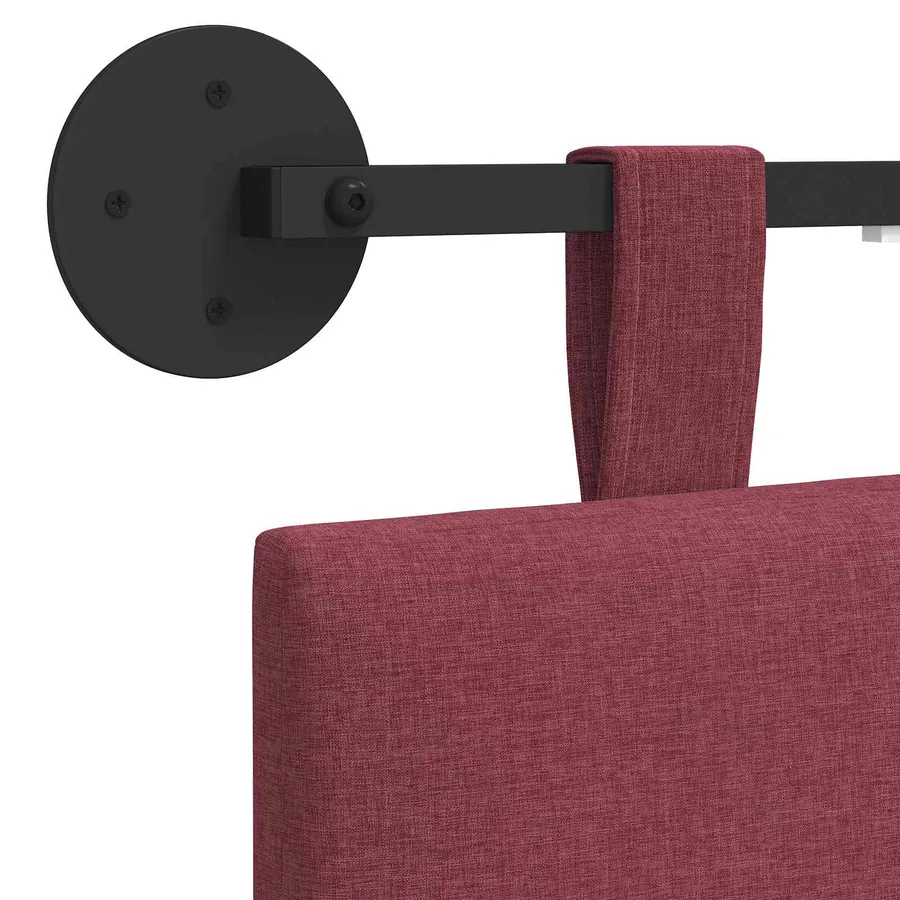Tête de lit suspendue Avec lumière LED Bordeaux Tissu - 10
