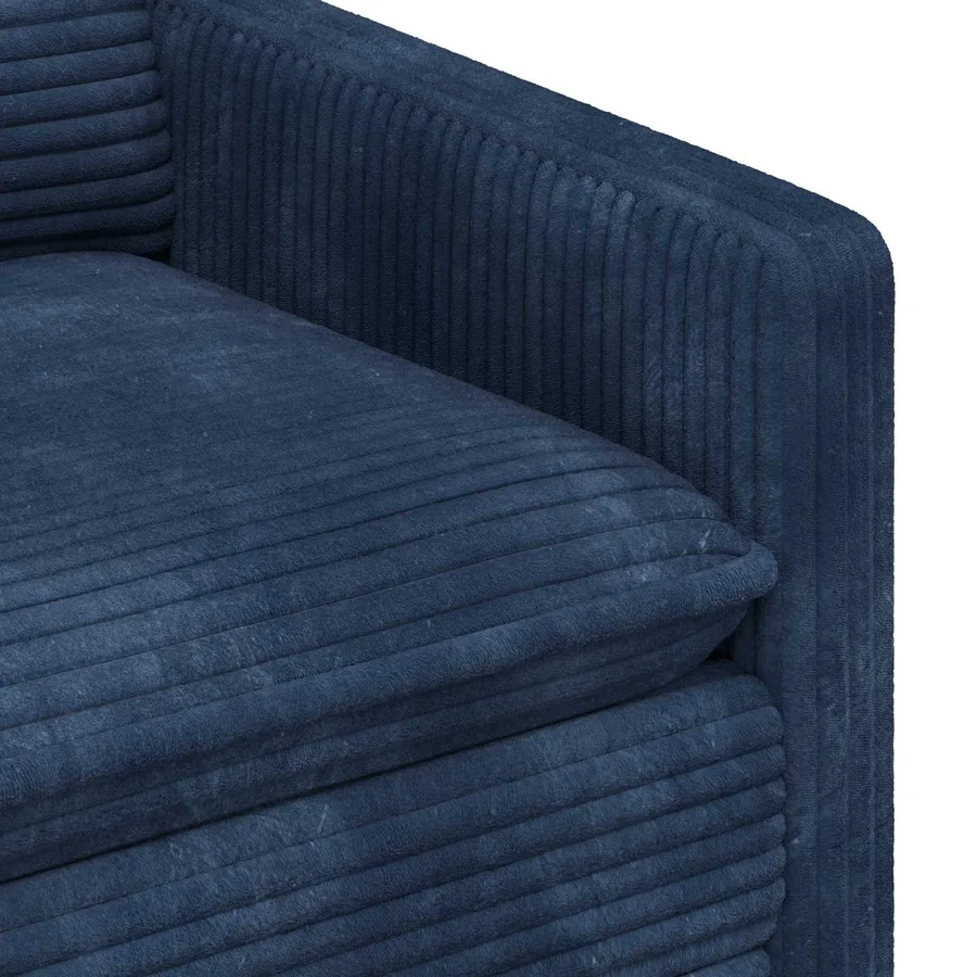Ensemble de Canapés 2 pcs Bleu marine Polyester - 5