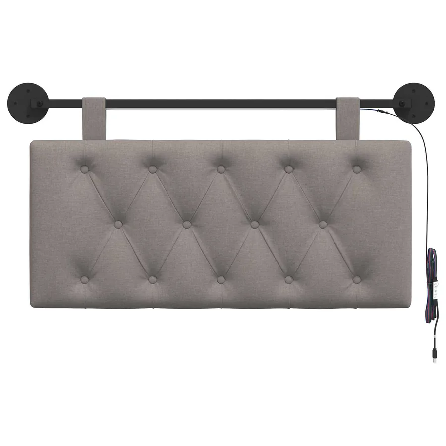Tête de lit suspendue Avec lumière LED Taupe Tissu - 6