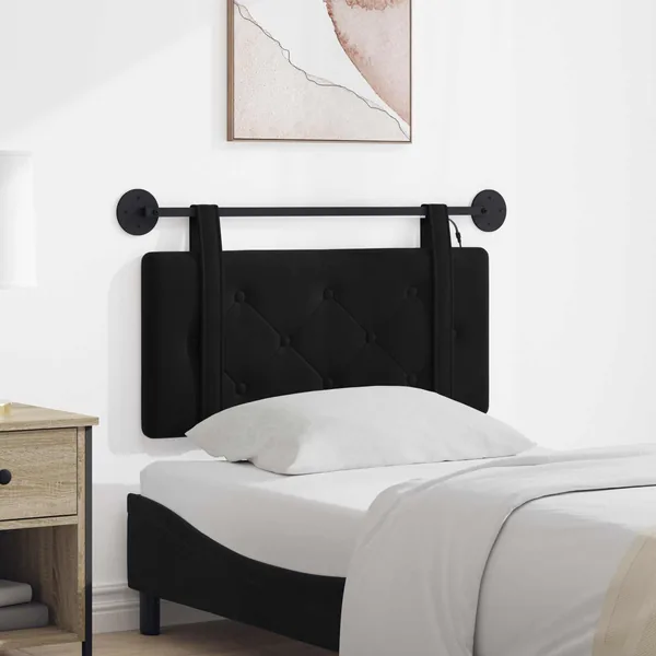 Tête de lit suspendue Avec lumière LED Noir Velours