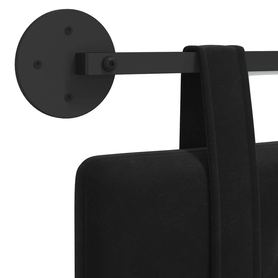 Tête de lit suspendue Avec lumière LED Noir Velours - 8