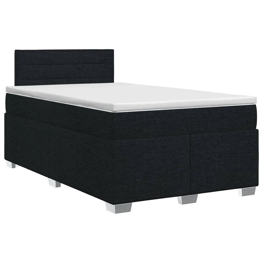 Lit boxspring avec matelas Noir 120 x 190 cm Tissu