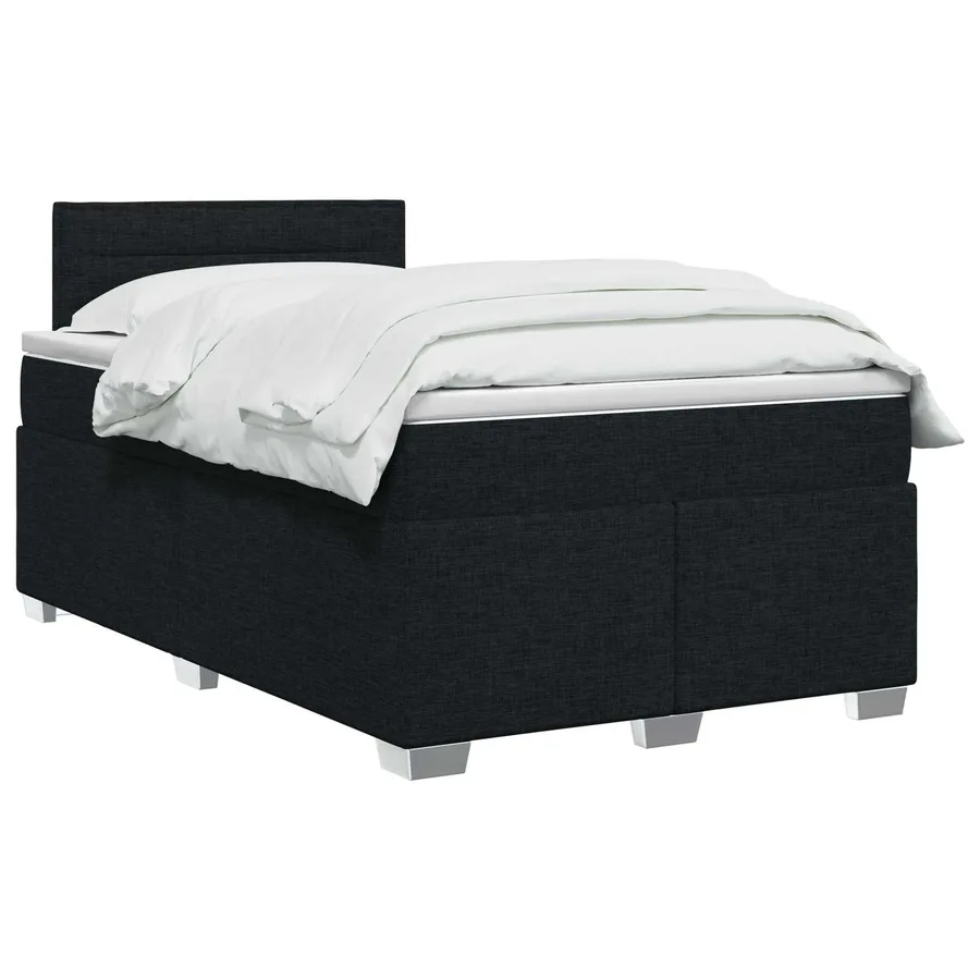 Lit boxspring avec matelas Noir 120 x 190 cm Tissu - 2