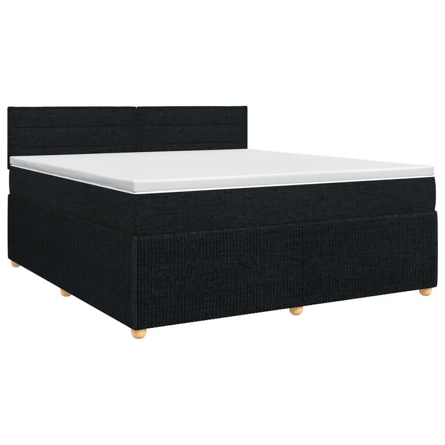 Lit boxspring avec matelas Noir 140 x 190 cm Tissu