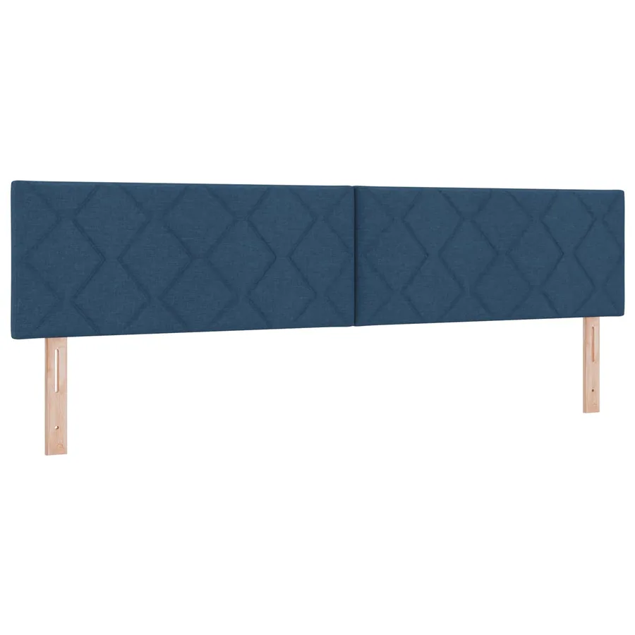 Lit boxspring avec matelas Bleu 200 x 200 cm Tissu - 3
