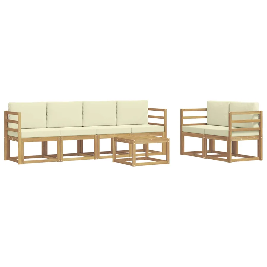 Ensemble de canapés d'extérieur 7 pcs Blanc et crème - 2