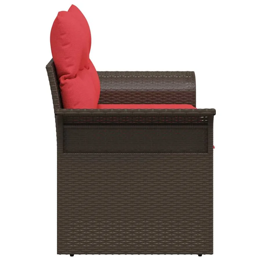 Canapé de jardin avec coussin 141 x 62 x 69 cm polyrotin - 4