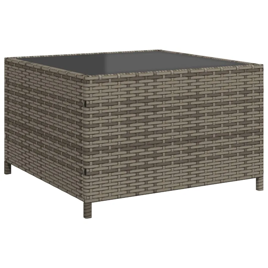 Canapé de jardin avec table et coussins en forme de L gris - 8