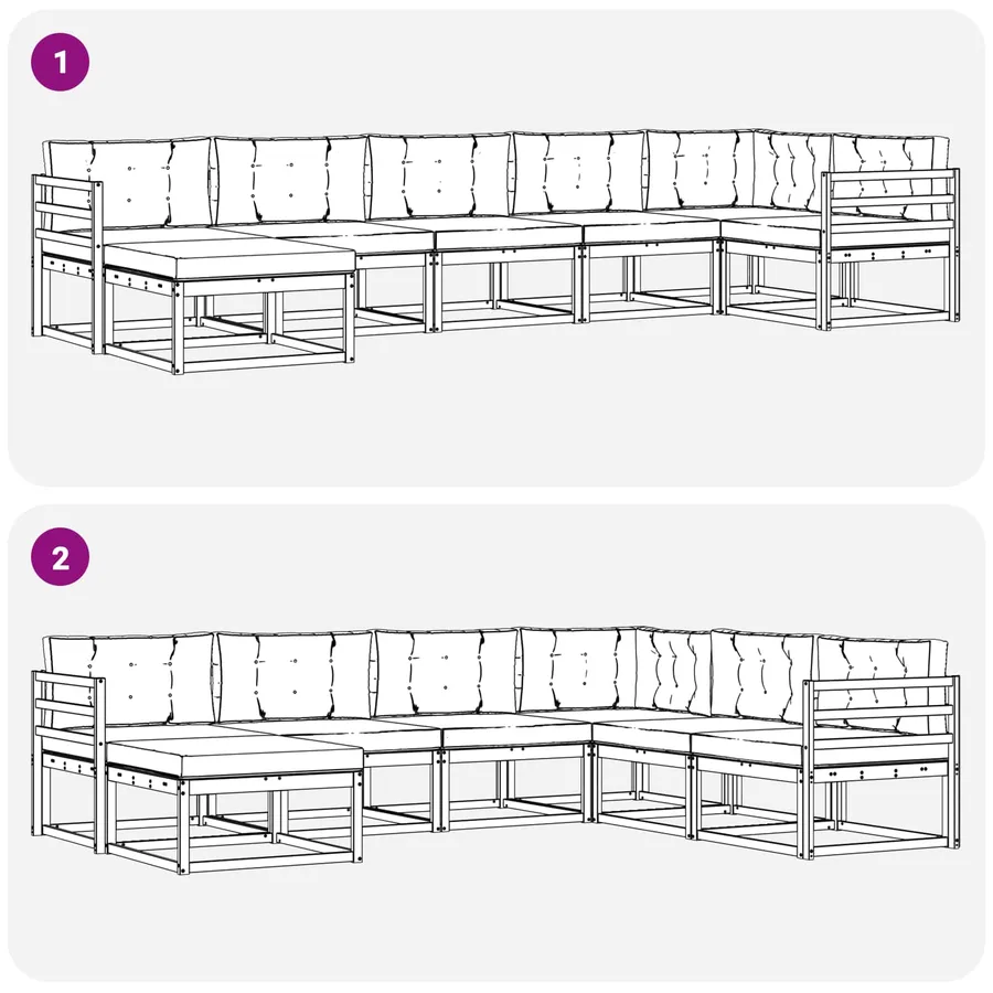 Ensemble de canapés d'extérieur 7 pcs Blanc et anthracite - 7