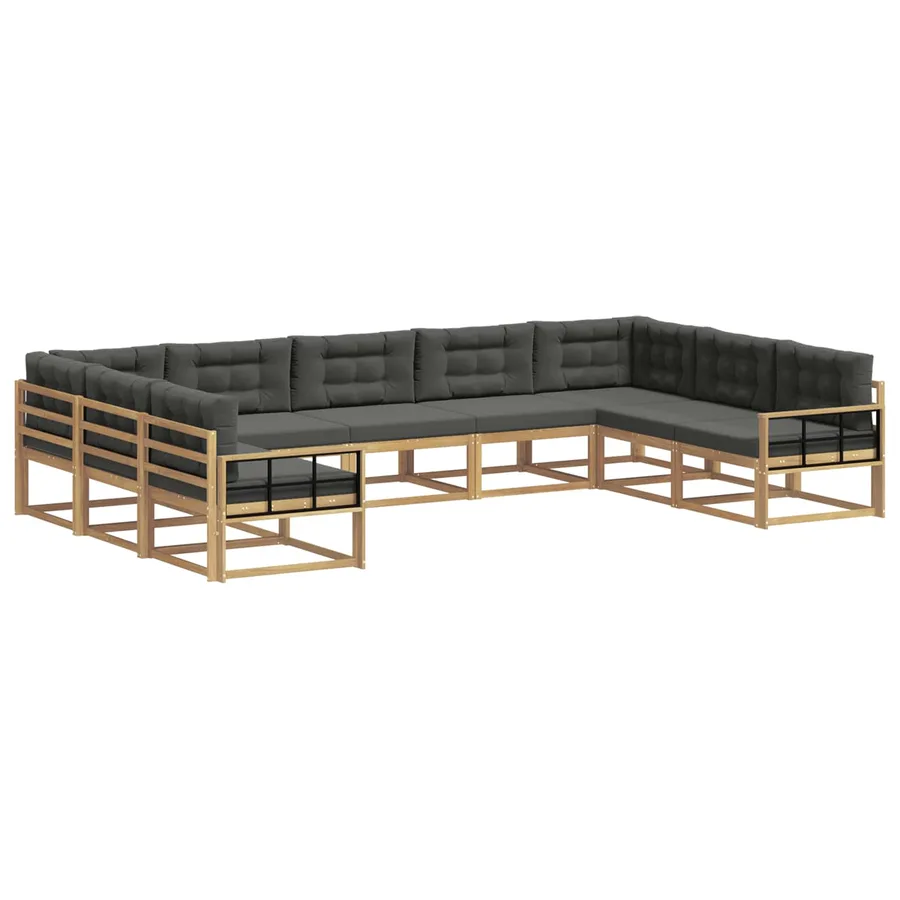Ensemble de canapés d'extérieur 9 pcs Blanc et anthracite - 2