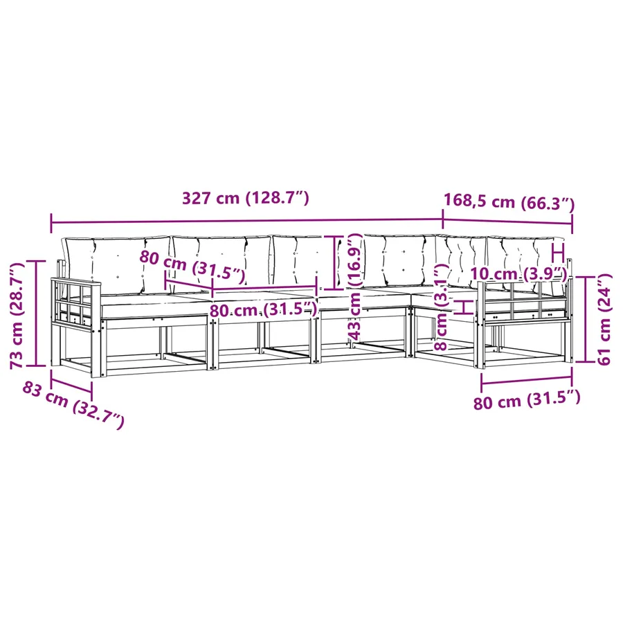 Ensemble de canapés d'extérieur 4 pcs Blanc et anthracite - 8