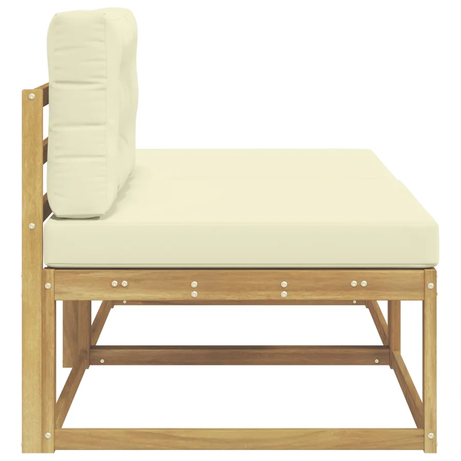2 Pièce Pouf d'Extérieur Polyester Blanc - 4