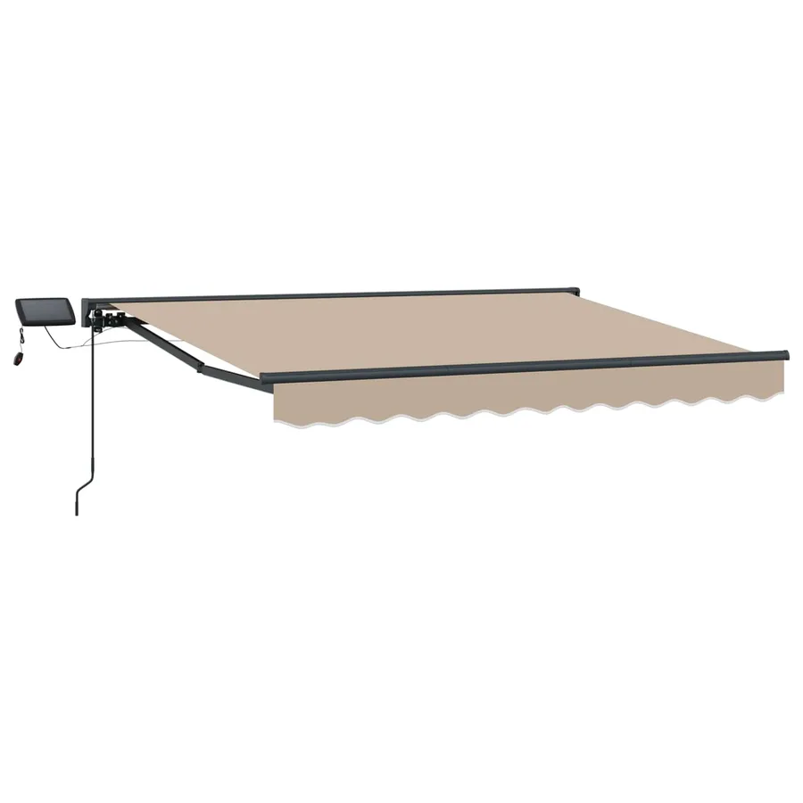 Cadre de store manuel avec LEDs Beige et Anthracite 3,5 x 2 m - 2