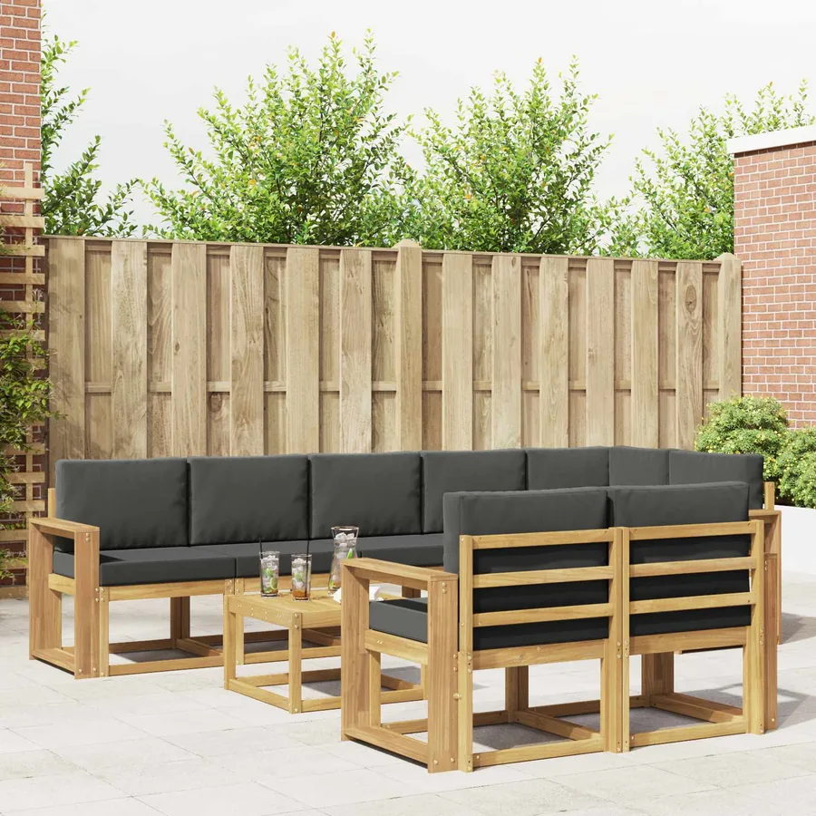 Ensemble de canapés d'extérieur 9 pcs Blanc et anthracite