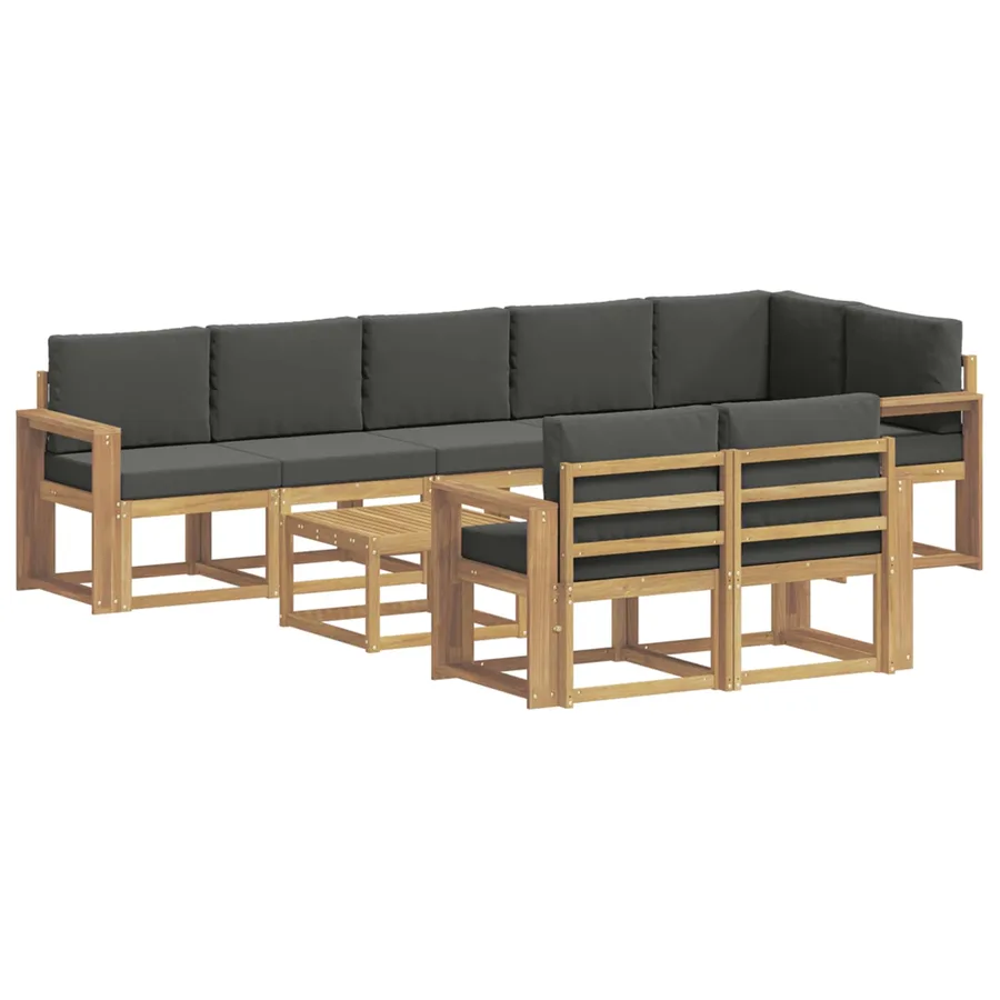 Ensemble de canapés d'extérieur 9 pcs Blanc et anthracite - 2