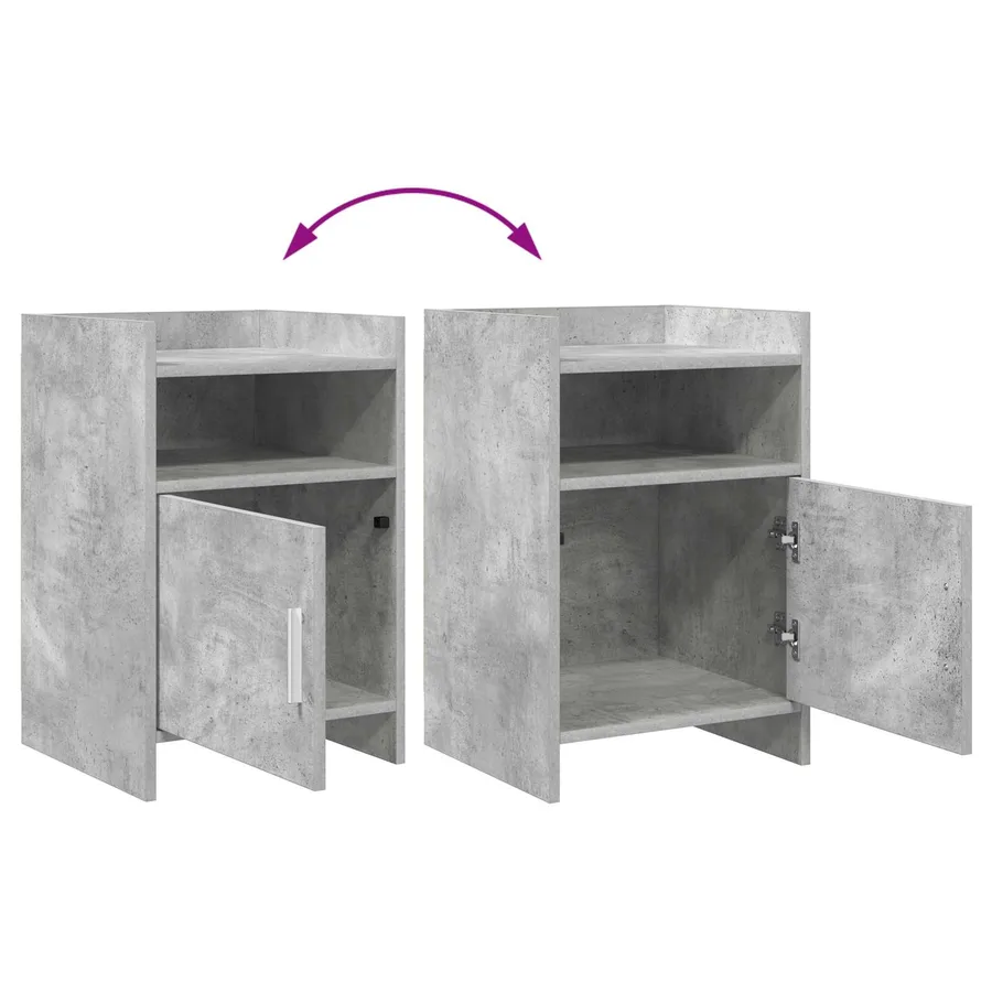 Tables de chevet 2 pcs Gris béton 40 x 36 x 60 cm - 9