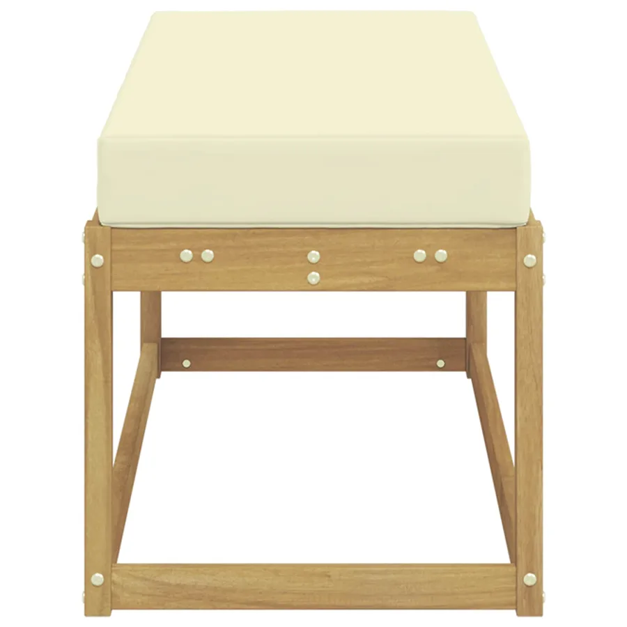Banc de Jardin Blanc 115 x 43 x 45 cm Bois d'Acacia Massif - 4