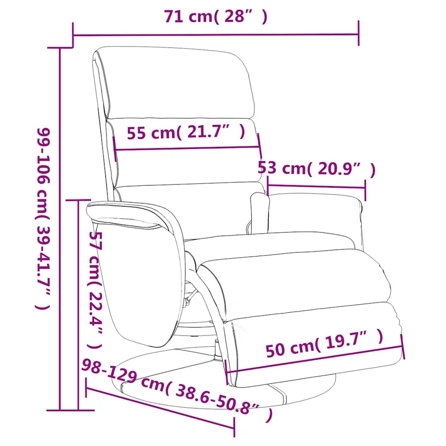 Fauteuil inclinable de massage repose-pieds cappuccino - 11