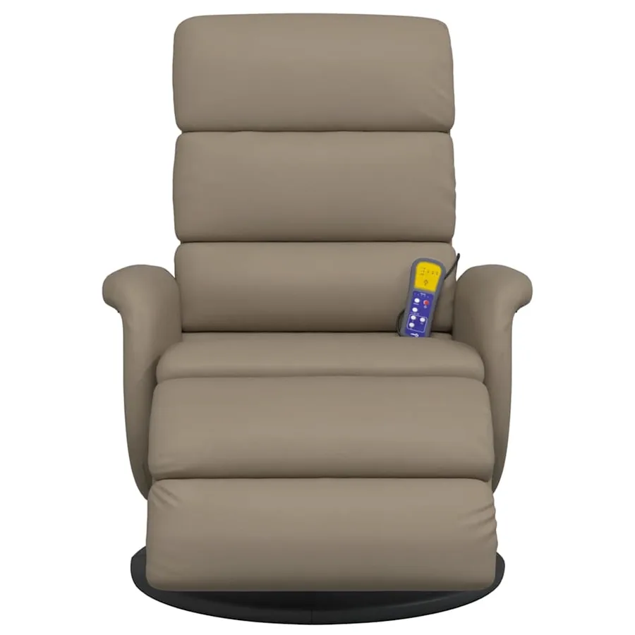 Fauteuil inclinable de massage repose-pieds cappuccino - 4