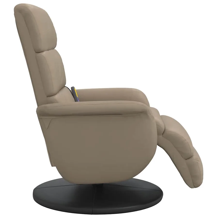 Fauteuil inclinable de massage repose-pieds cappuccino - 5