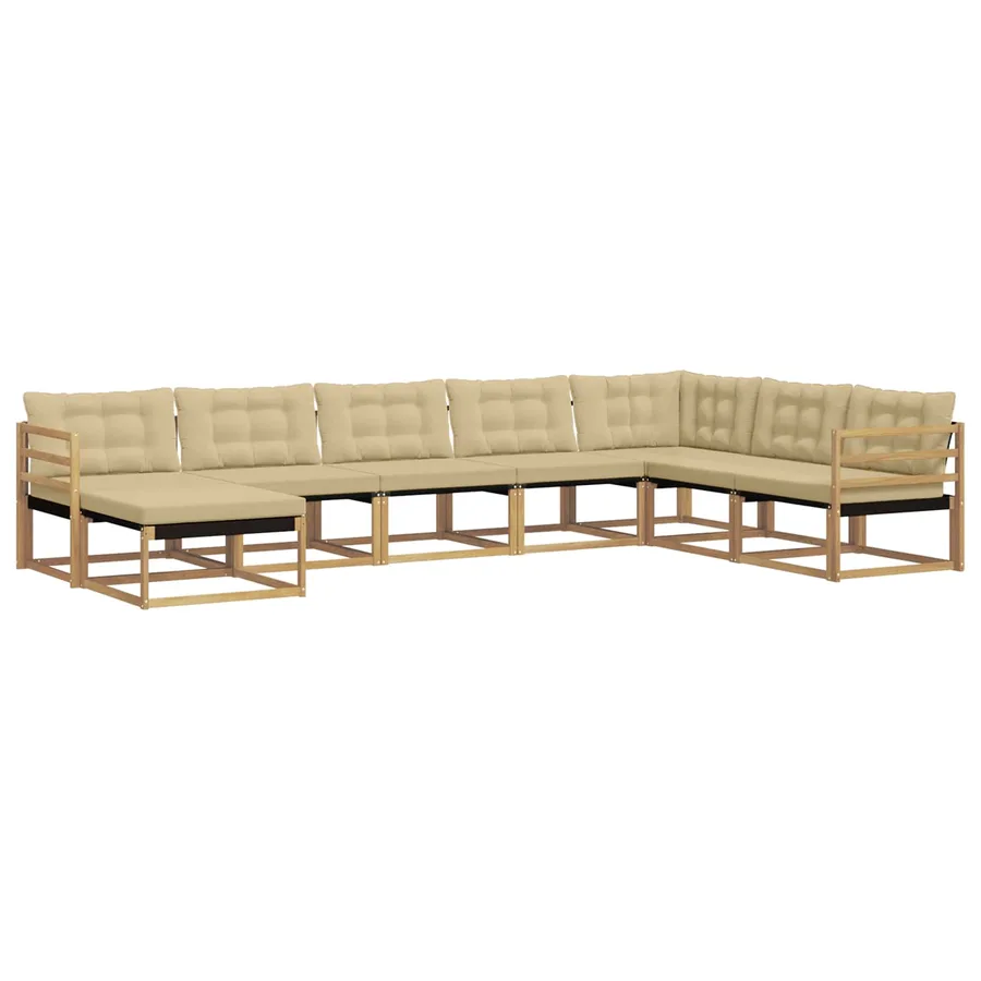 Ensemble de canapés d'extérieur 8 pcs Blanc et Beige - 2