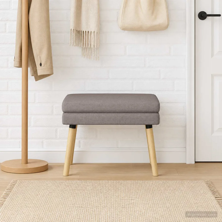 Banc à double couche Taupe 60 x 40 x 46 cm Tissu
