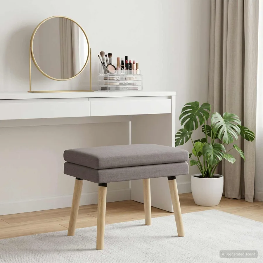 Banc à double couche Taupe 60 x 40 x 46 cm Tissu - 4