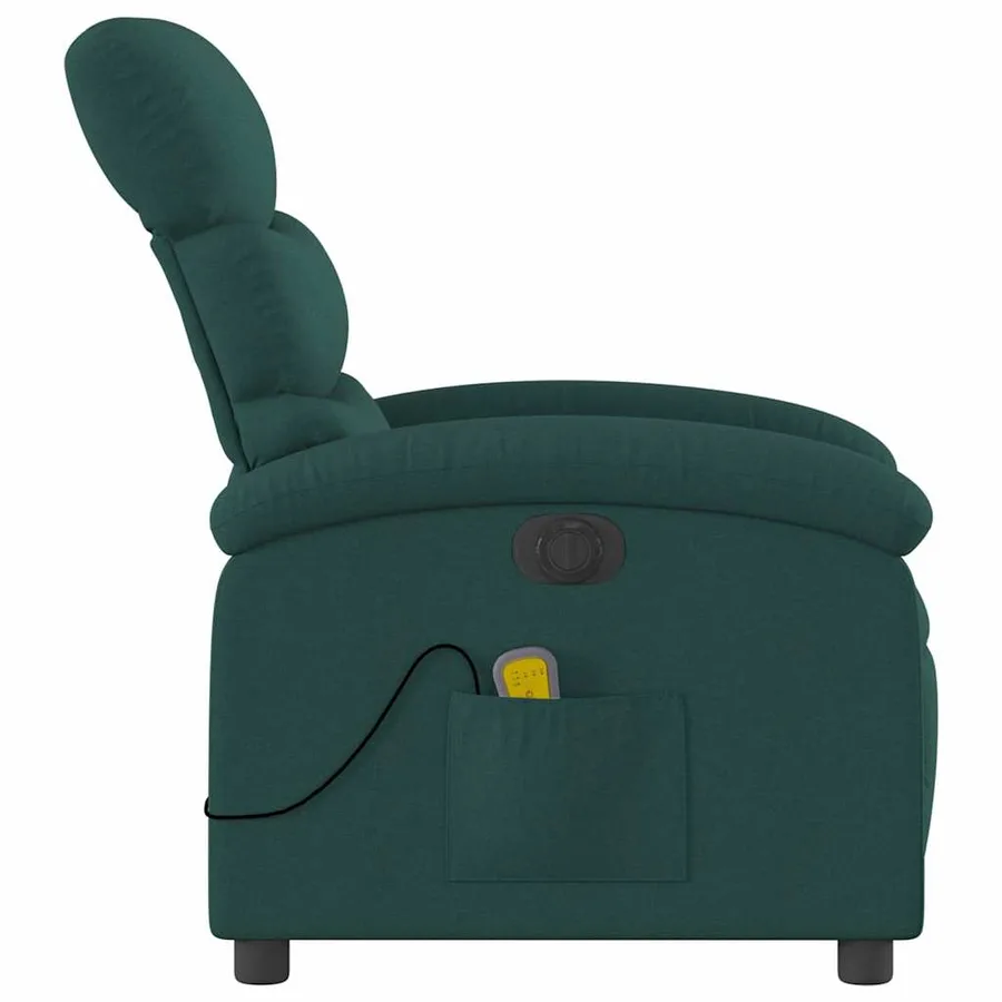 Fauteuil de massage inclinable électrique Vert foncé Tissu - 10