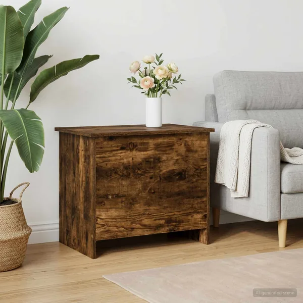 Coffre de rangement avec stockage Chêne fumé 60 x 40 x 50 cm