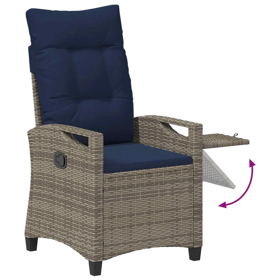 Chaise de jardin inclinable 56 x 60 x 112 cm acier - 8