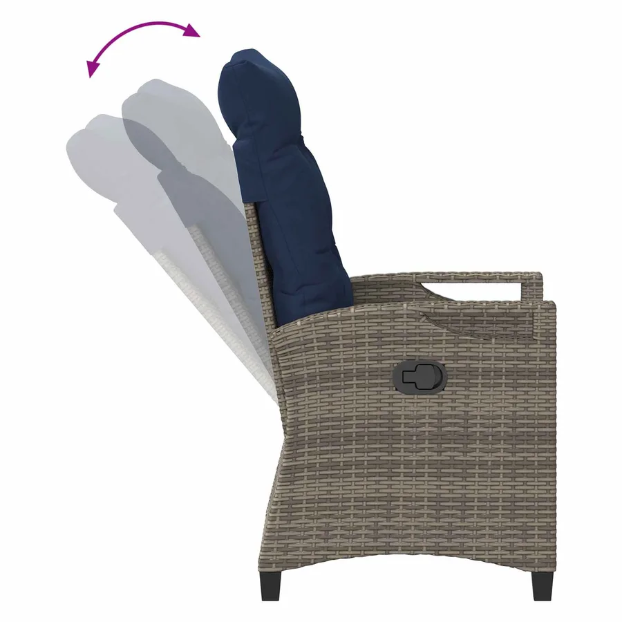 Chaise de jardin inclinable 56 x 60 x 112 cm acier - 9