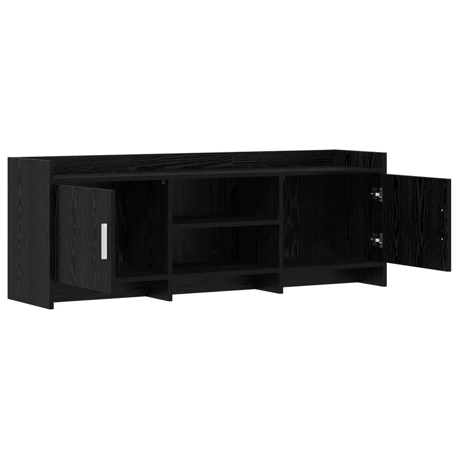 Meuble TV 130 x 33 x 47 cm Chêne noir Bois d'ingénierie - 4