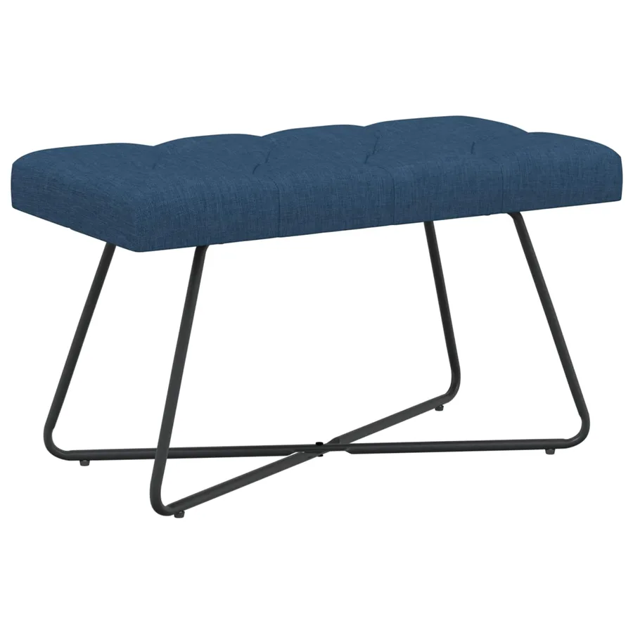 Banc avec capitonnage bouton Bleu 80 x 40 x 46 cm Tissu - 2