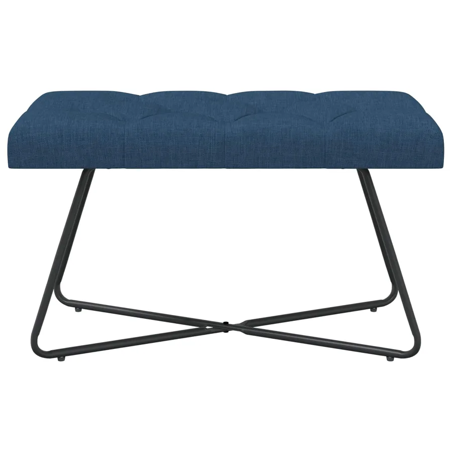 Banc avec capitonnage bouton Bleu 80 x 40 x 46 cm Tissu - 5